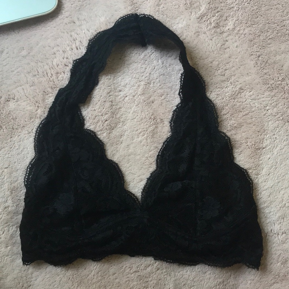 Scalloped Trim Floral Lace Bralette